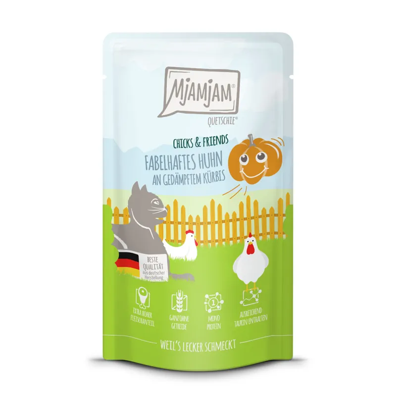 Sichere Zahlung MJAMJAM Pouchbeutel Chicks & Friends Hühnchen mit Kürbis 125 g